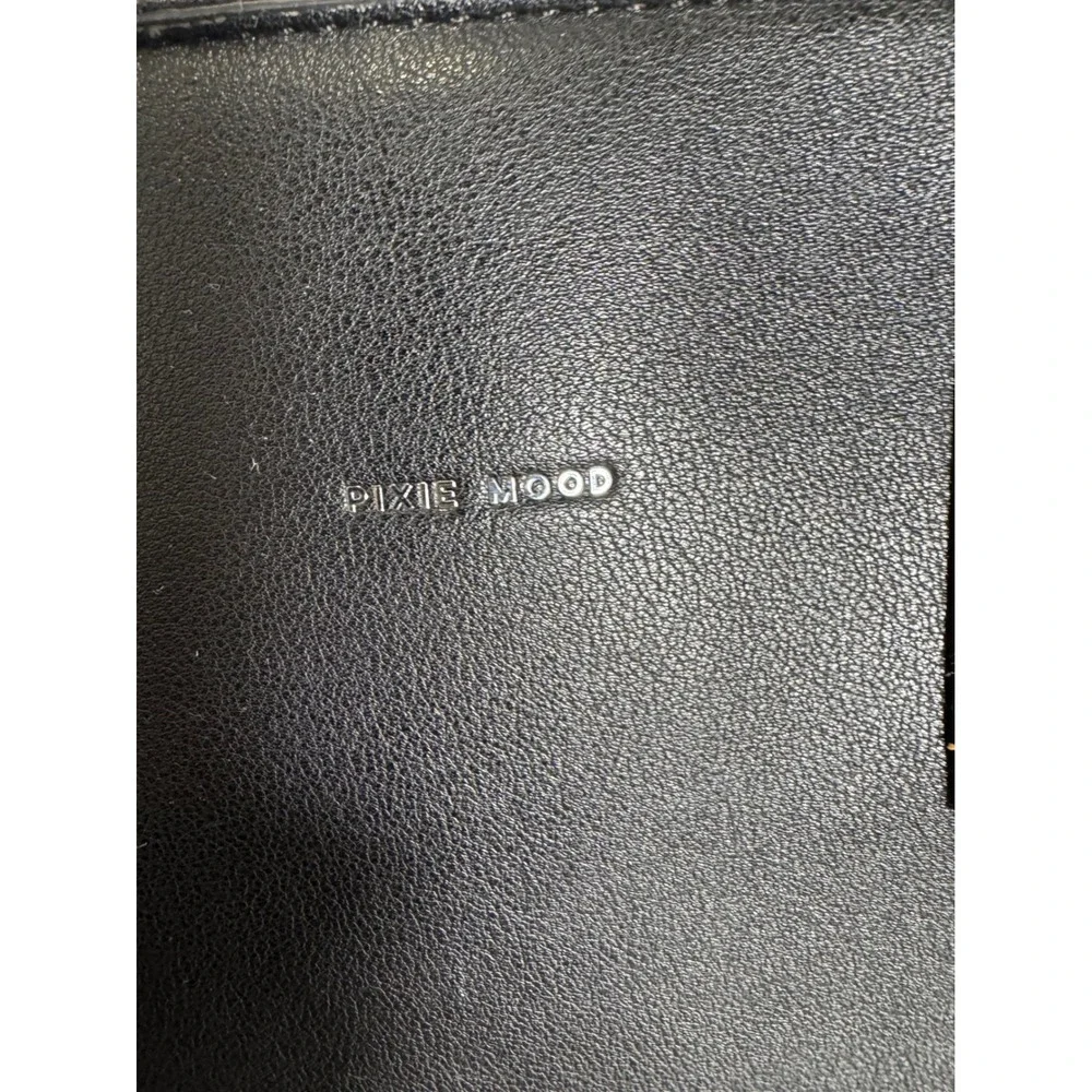 Pixie Mood Greta Work Tote Bag Black Vegan Leather Laptop Briefcase Crossbody